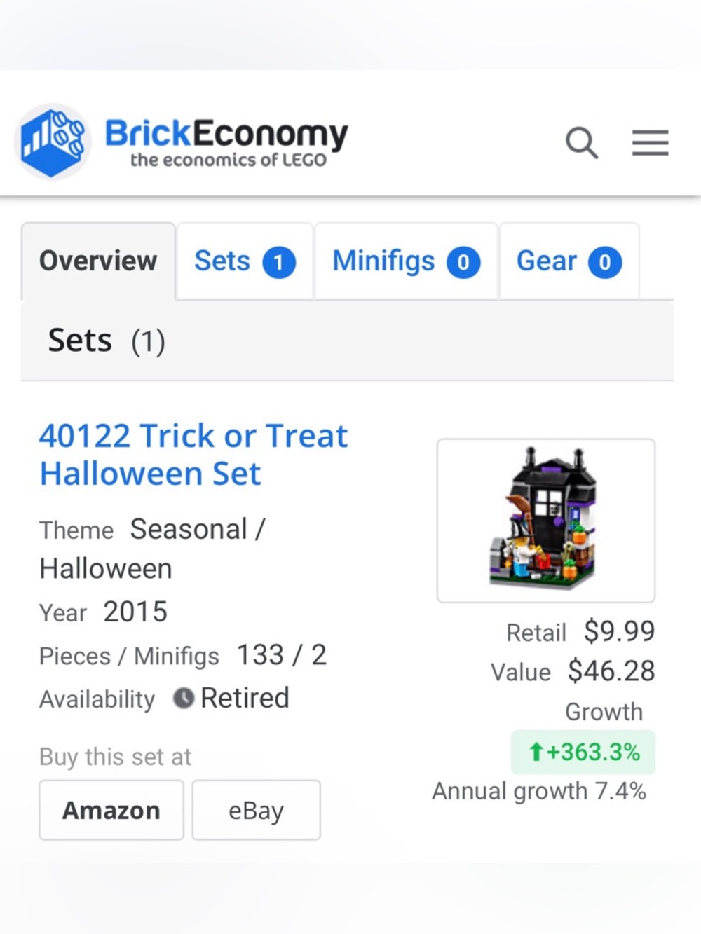 LEGO #40122 Trick or Treat Halloween Set - Picture 9 of 9